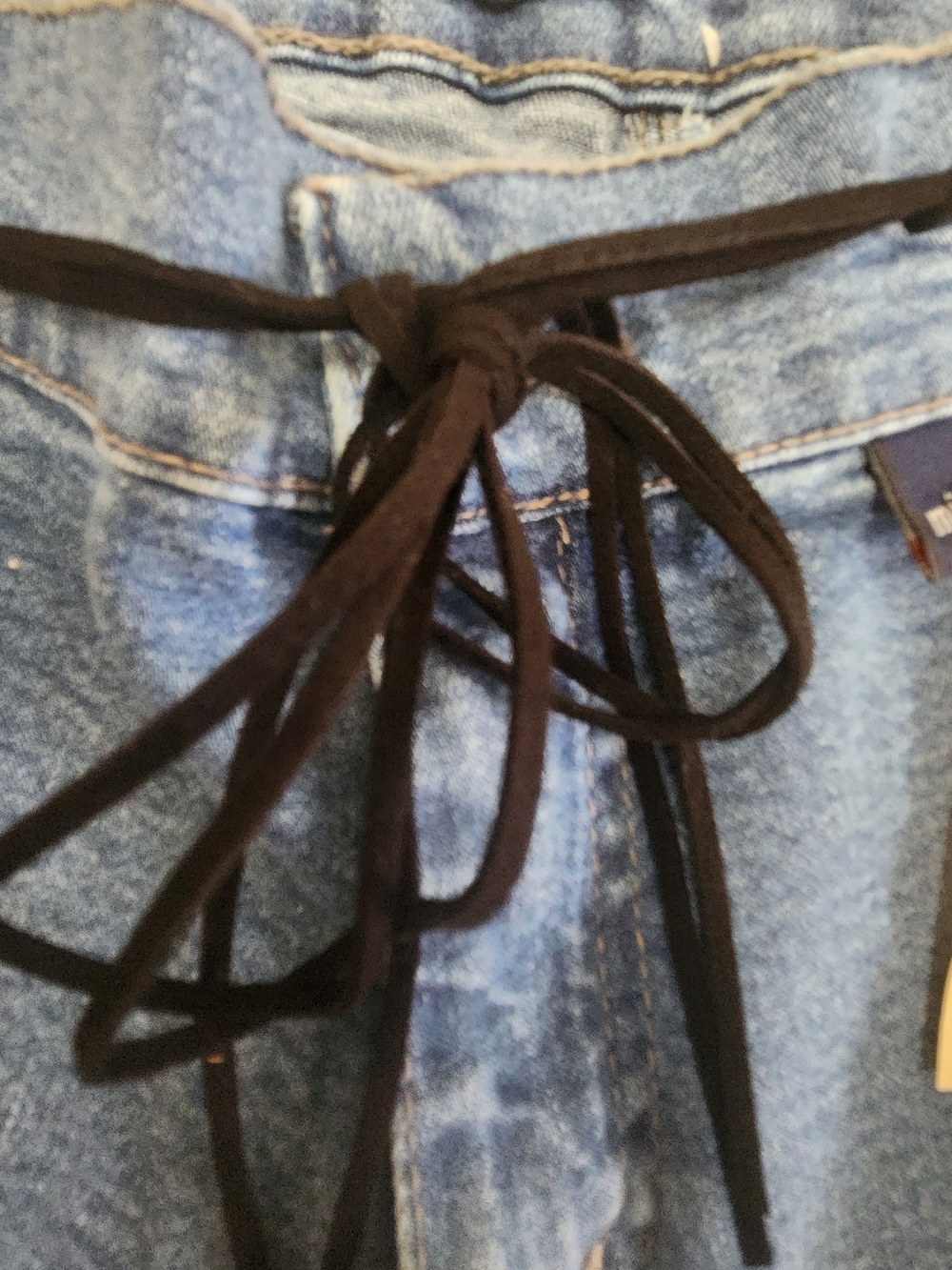 Vtg 90s Y2K Minelli Flare Stretch Jeans W/ THONG 11 Low Rise Blue Retro-RARE - Picture 14 of 16